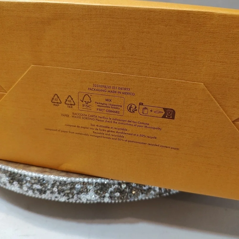 Louis Vuitton Gift‎ Bag Orange Blue Handles 14 x 10 x 4.5 inches Empty Authentic